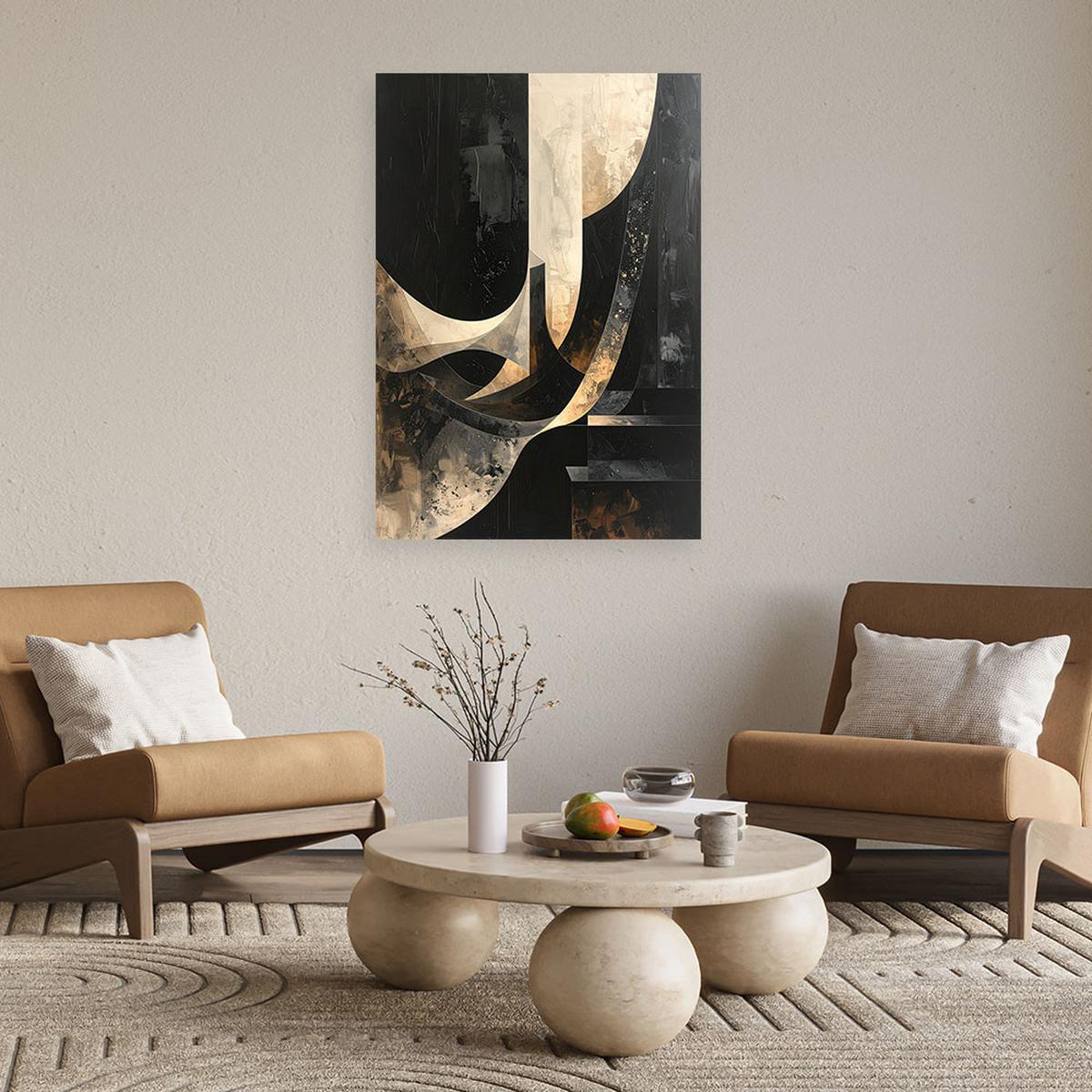LEINWANDBILD Abstraktion 70x100cm - Schwarz, Textil (70/100cm) - Feeby