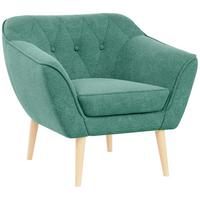 SESSEL Pirs 1 Sitzer Strukture Grün - Braun/Grün, Holz/Textil (80/75/74cm) - MKS