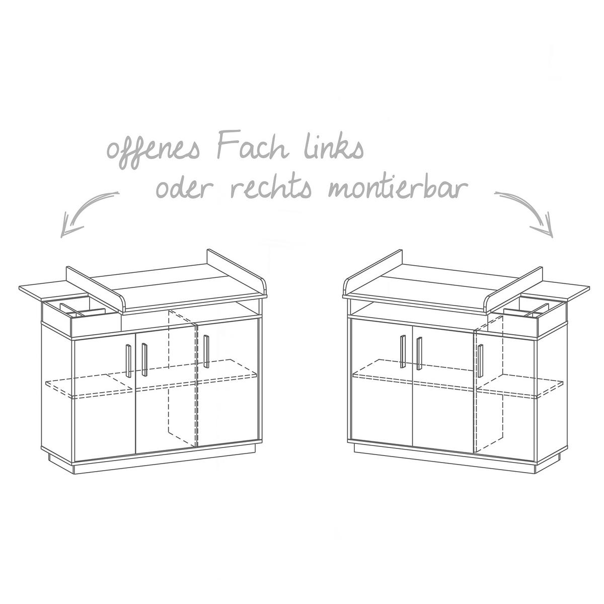 BABYZIMMER-SET Olaf 2-teilig - Multicolor/Weiß, Holzwerkstoff (76/82/142.5cm) - Roba