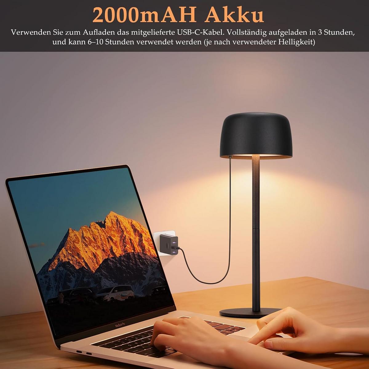 TISCHLAMPE Aquorinr 9/9/25 cm - Schwarz, Kunststoff/Metall (9/9/25cm) - ZMH