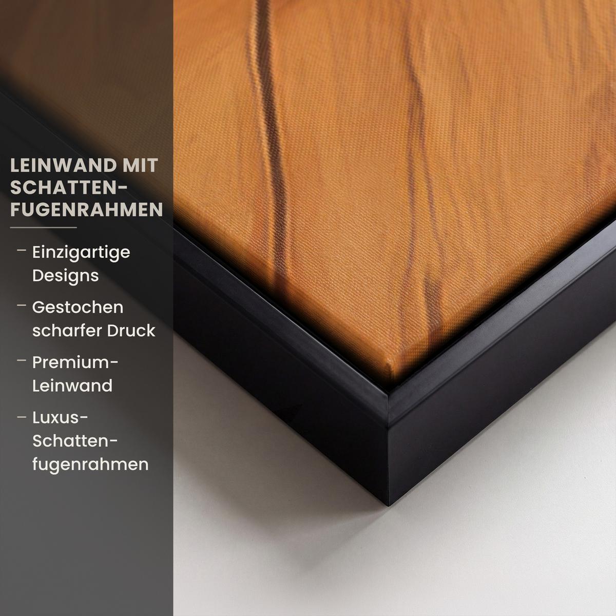 LEINWAND Bilder mit Rahmen - Winter - Weihnachten - Zuhause - Kamin - 90x140 - Bernsteinfarben, Textil (90/140cm) - MuchoWow