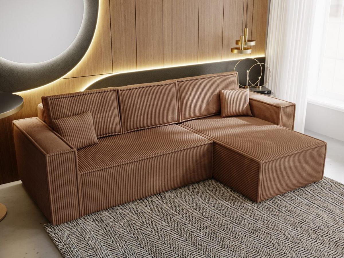 ECKSOFA Prato XL Braun - Schwarz/Braun, Holz/Kunststoff (280/170cm) - Graingold