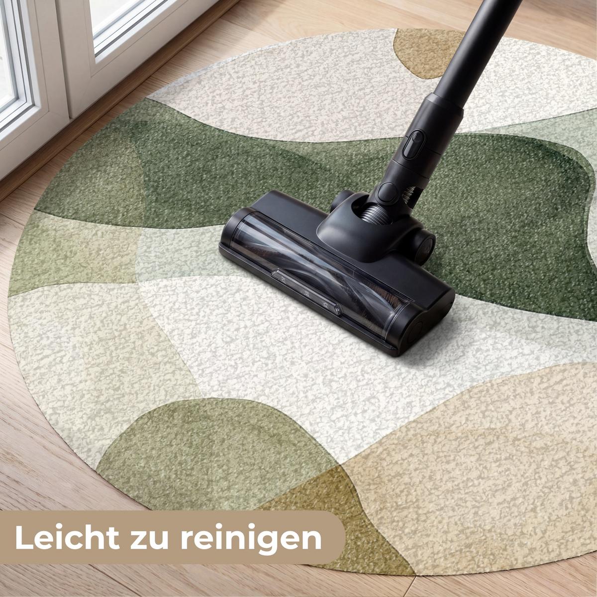 FUSSMATTE Japandi - Abstrakt - Grün Schmutzfangmatte 90x90 cm - Multicolor, Kunststoff (90/0.4cm) - MuchoWow