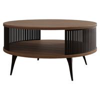 COUCHTISCH Roenni - Schwarz/Braun, Holzwerkstoff/Metall (75/75/44cm) - MIRJAN24