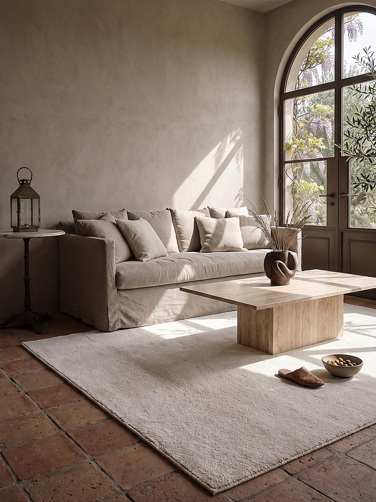HOCHFLORTEPPICH Antirutsch Uni ALDAN Polyester Creme 240 x 240 cm - Beige, Textil (240/240cm) - KADIMA DESIGN