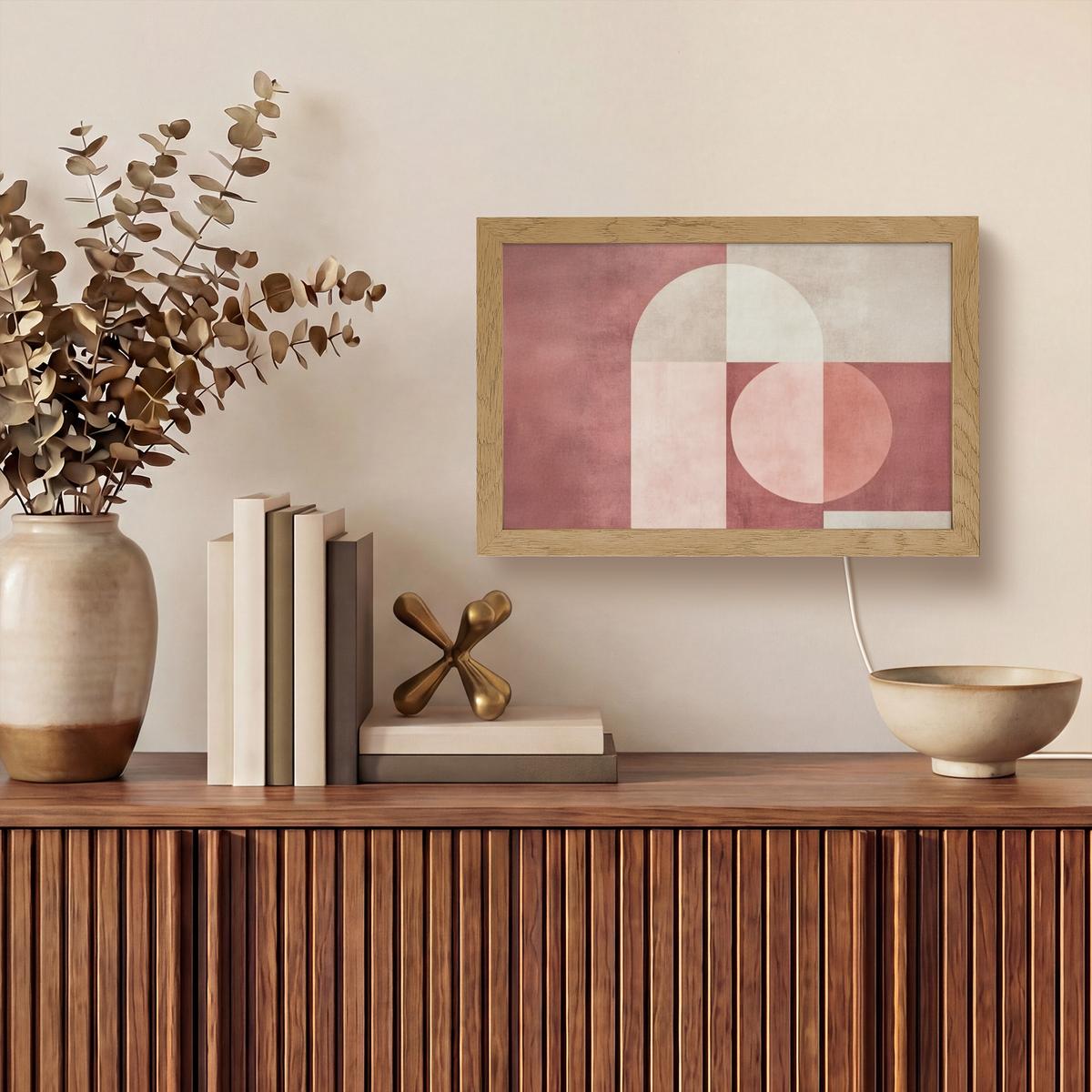 WANDLEUCHTE Figuren - Abstrakt - Rosa 30x20 cm - Altrosa, Holzwerkstoff (30/20/8cm) - OnlyWow