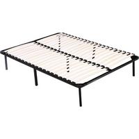 LATTENROST cadre à lattes + pieds pour matelas de 160 x 200 cm - 20 lattes - Schwarz, Metall - Habitat Garten