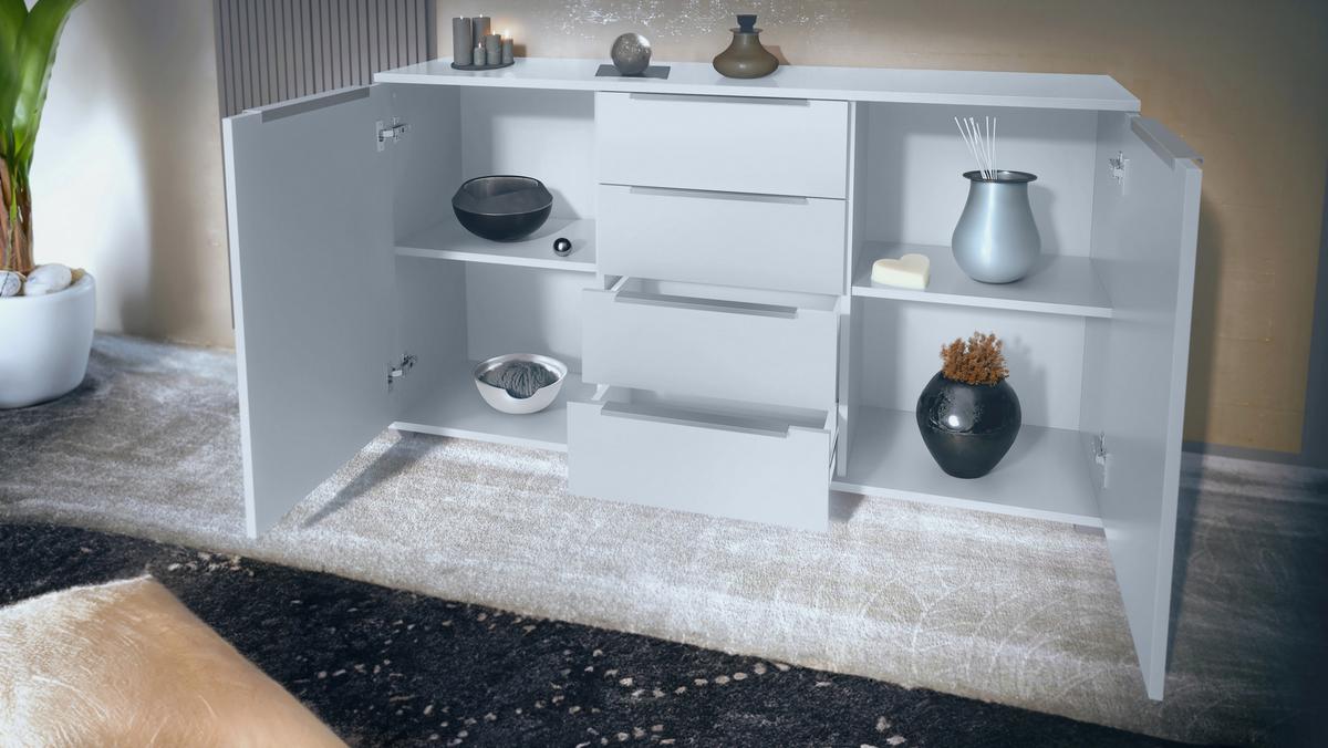 SIDEBOARD Linio Denim matt - Pastellblau, Holzwerkstoff (138.5/75.5/35cm) - Vladon