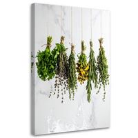 LEINWANDBILD Kräuter Gewürze Pflanzen 70x100cm - Weiß, Textil (70/100cm) - Feeby