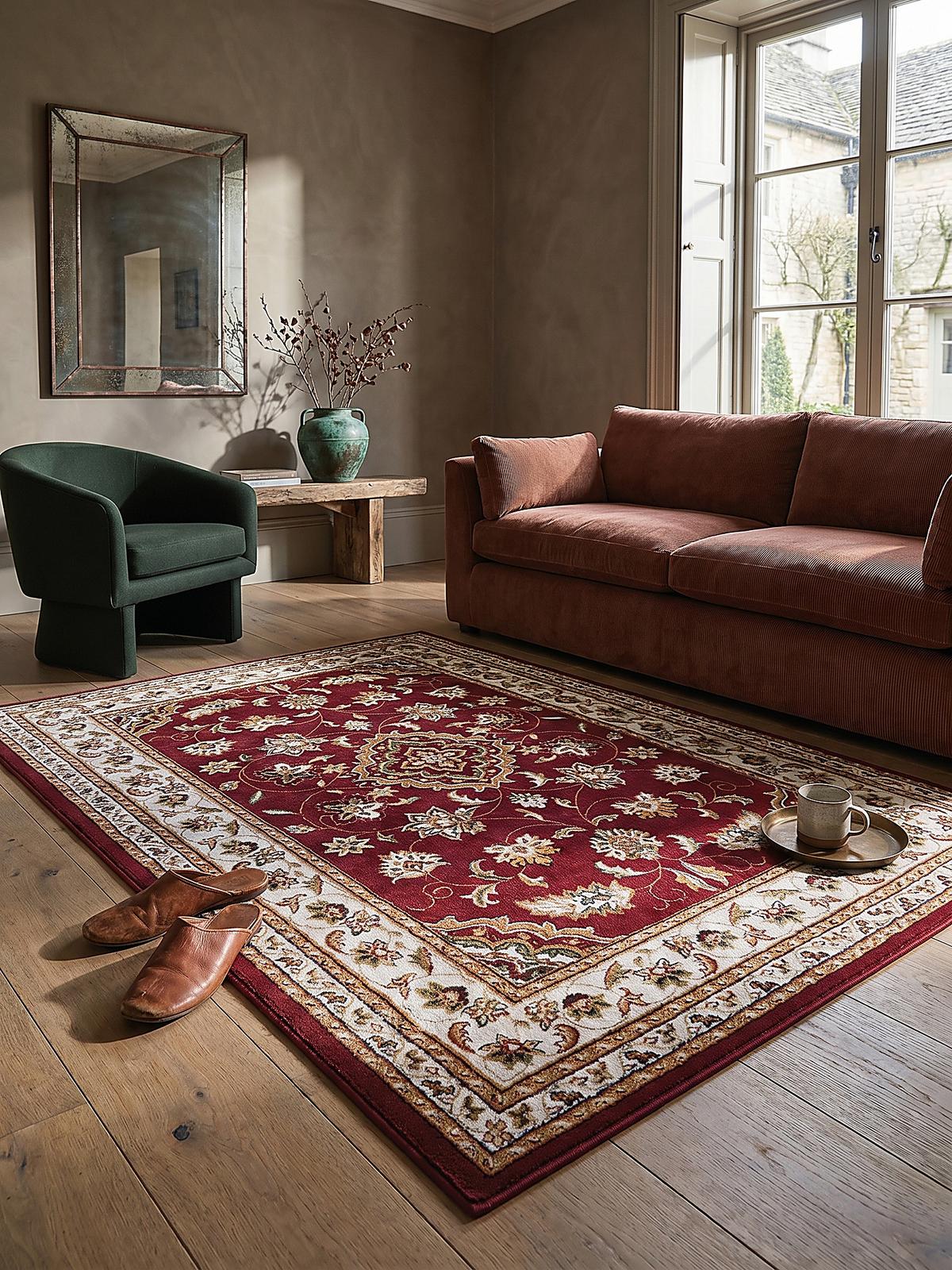 TEPPICH GLAZERT, klassisch-floral, Rot, 120 x 170 cm - Rot, Textil (170/120cm) - KADIMA DESIGN