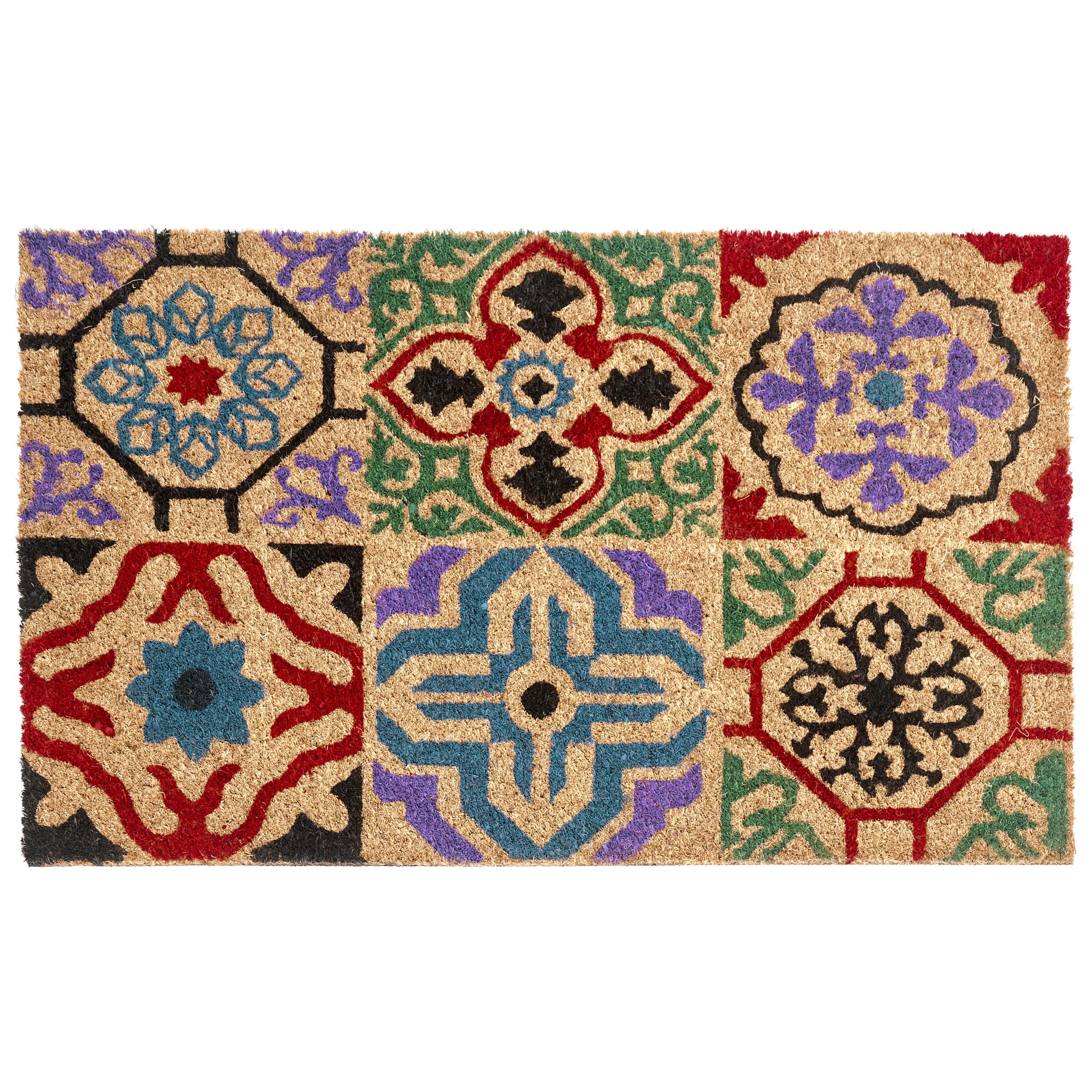FUSSMATTE Bunt 50/80 cm Kokosfasern Naukati - Multicolor, Textil (50/80cm) - Beliani