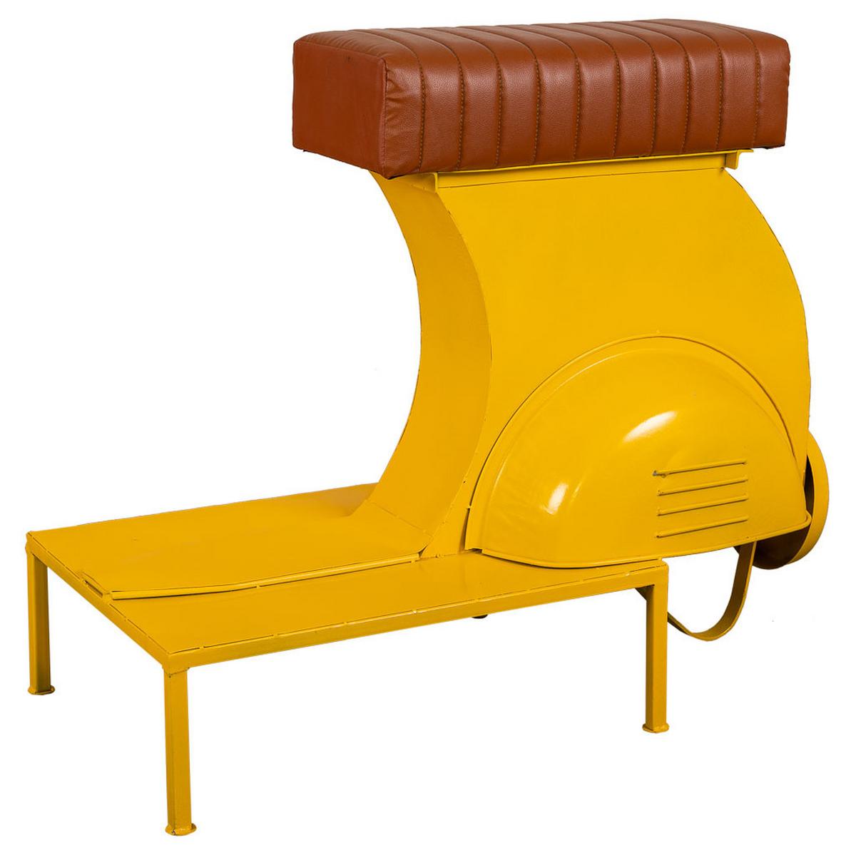 HOCKER aus Metall, gelb, 95x50x75cm - Gelb, Metall (95/75/50cm) - Wanderlust