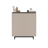 KOMMODE Selene 2D Kaschmir matt 111 cm mit schwarzem Metallrahmen - Kaschmir/Schwarz, Holzwerkstoff/Metall (111/125/35cm) - Meble Lindner