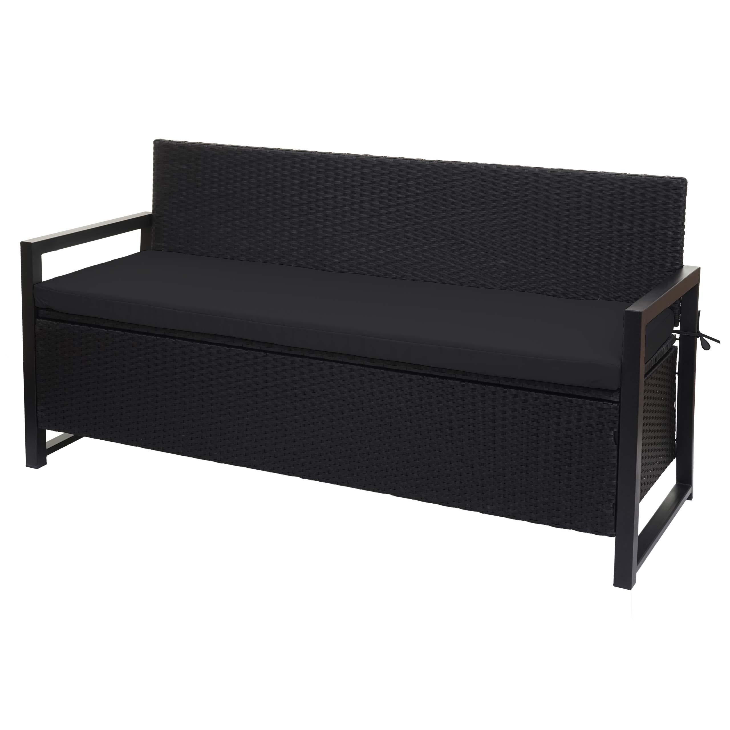 SITZBANK Anthrazit, Schwarz - Anthrazit/Schwarz, Kunststoff (164/87/57cm) - MCW