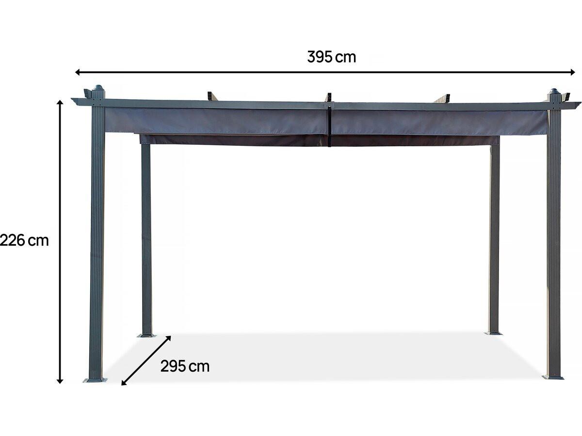 PERGOLA - MARKISE pergola en aluminium avec toit rétractable - 3 x 4 m - gris anthracite Anthrazit - Grau, Metall (295/231/395cm) - Habitat Garten