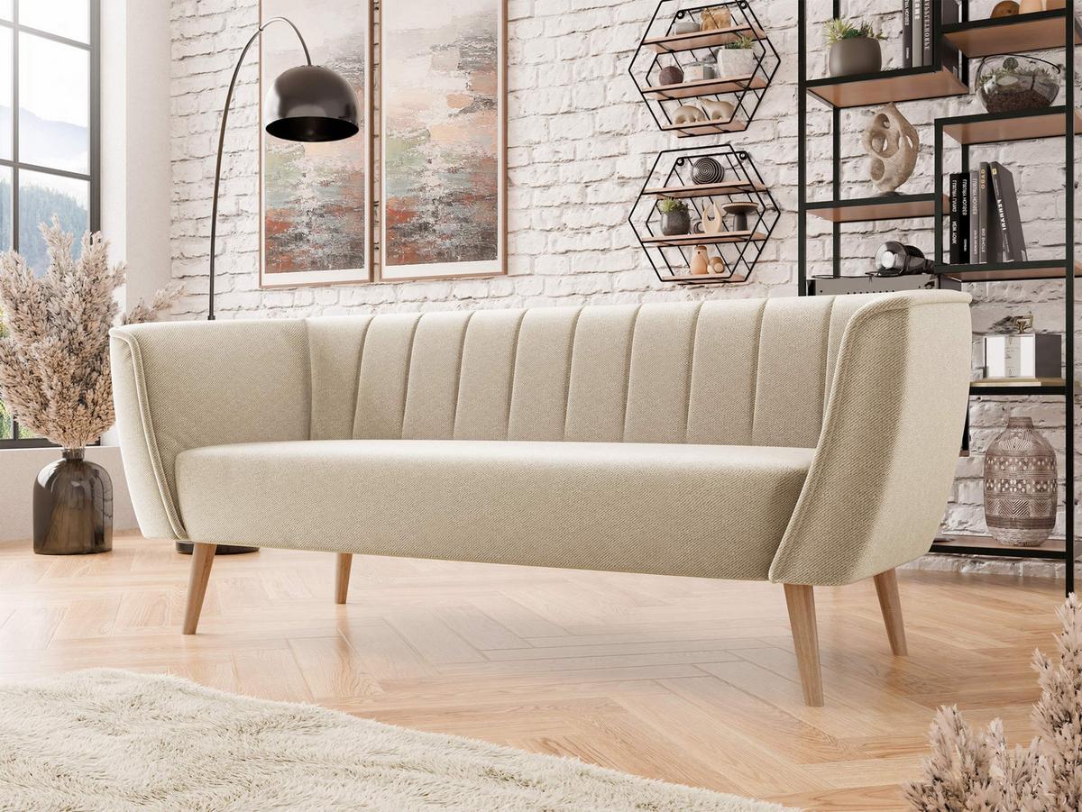 SOFA Pas 3 - Beige/Naturfarben, Holz/Textil (182/75/74cm) - MIRJAN24