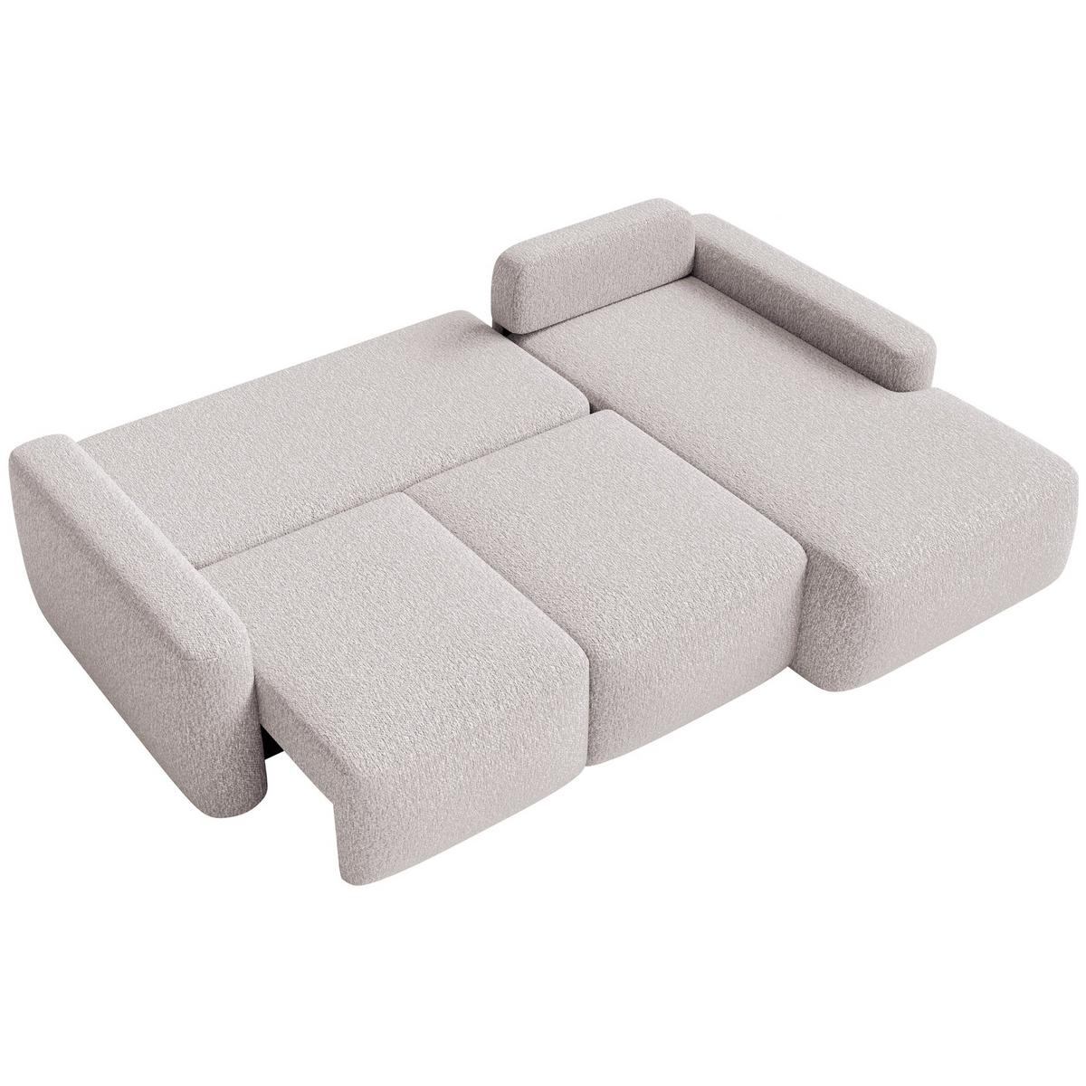 ECKSOFA Carnos Mini Beige Chenille - Beige/Schwarz, Kunststoff/Textil (164/238cm) - Selsey