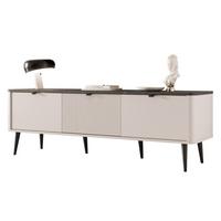 TV-LOWBOARD NAVANI stehend, 160 cm Kaschmir/Grau - Goldfarben/Schwarz, Holzwerkstoff/Metall (160/52/40cm) - Idohome