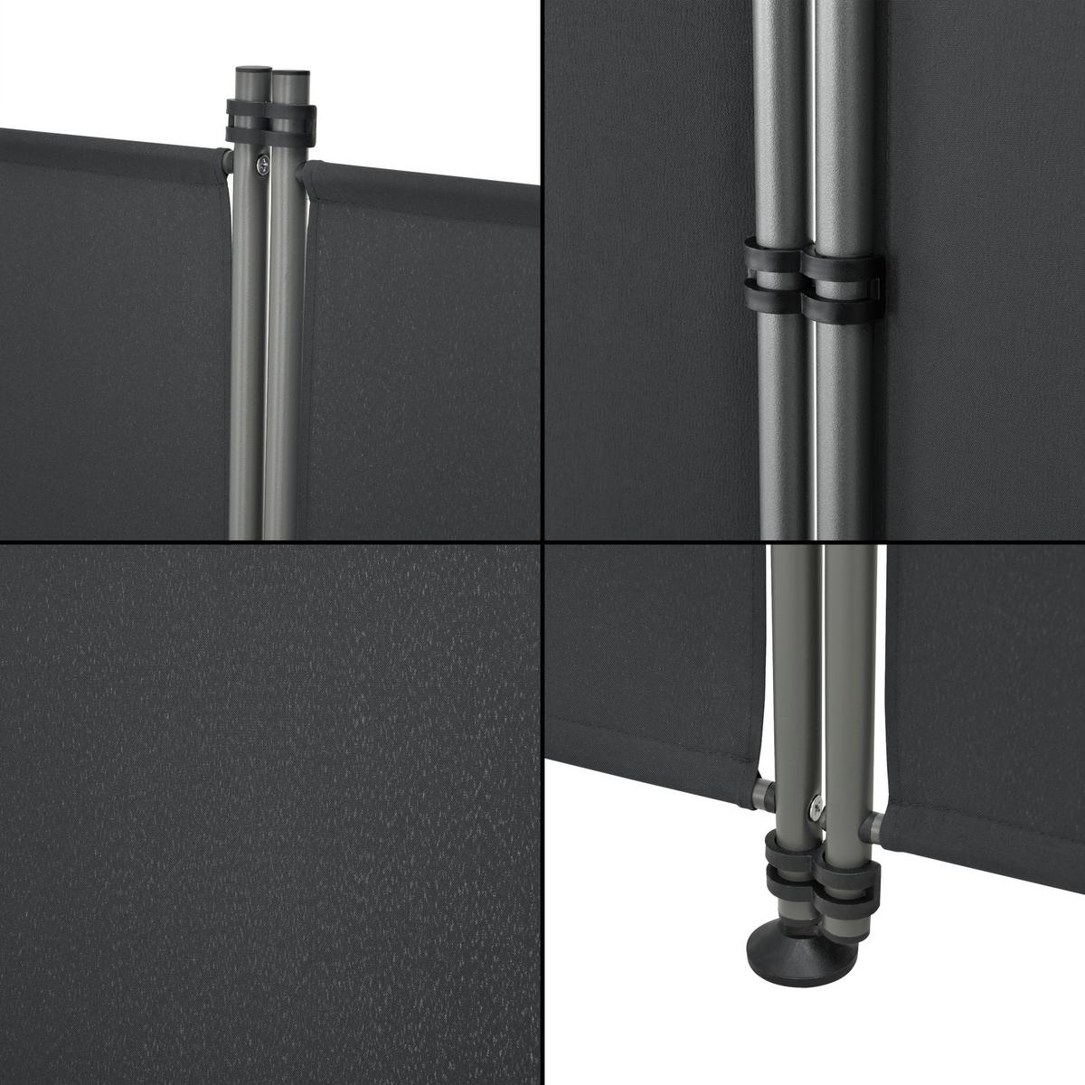 SICHTSCHUTZ Modica - Schwarz, Textil/Metall (215/170cm) - pro.tec