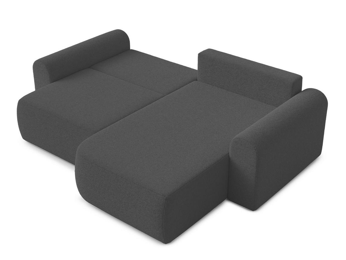 ECKSOFA L Form Otterton Dunkelgrau 250/180/95 cm Rechts mit Schlaffunktion - Schwarz/Grau, Kunststoff/Textil (250/180cm) - AX Living
