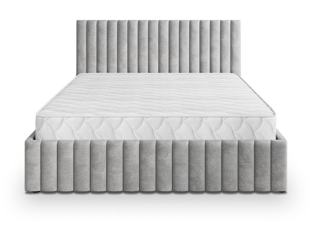 POLSTERBETT CARMIA K 120x200 cm mit Bettkästen - Hellgrau - Hellgrau, Holz/Textil - MASSENO