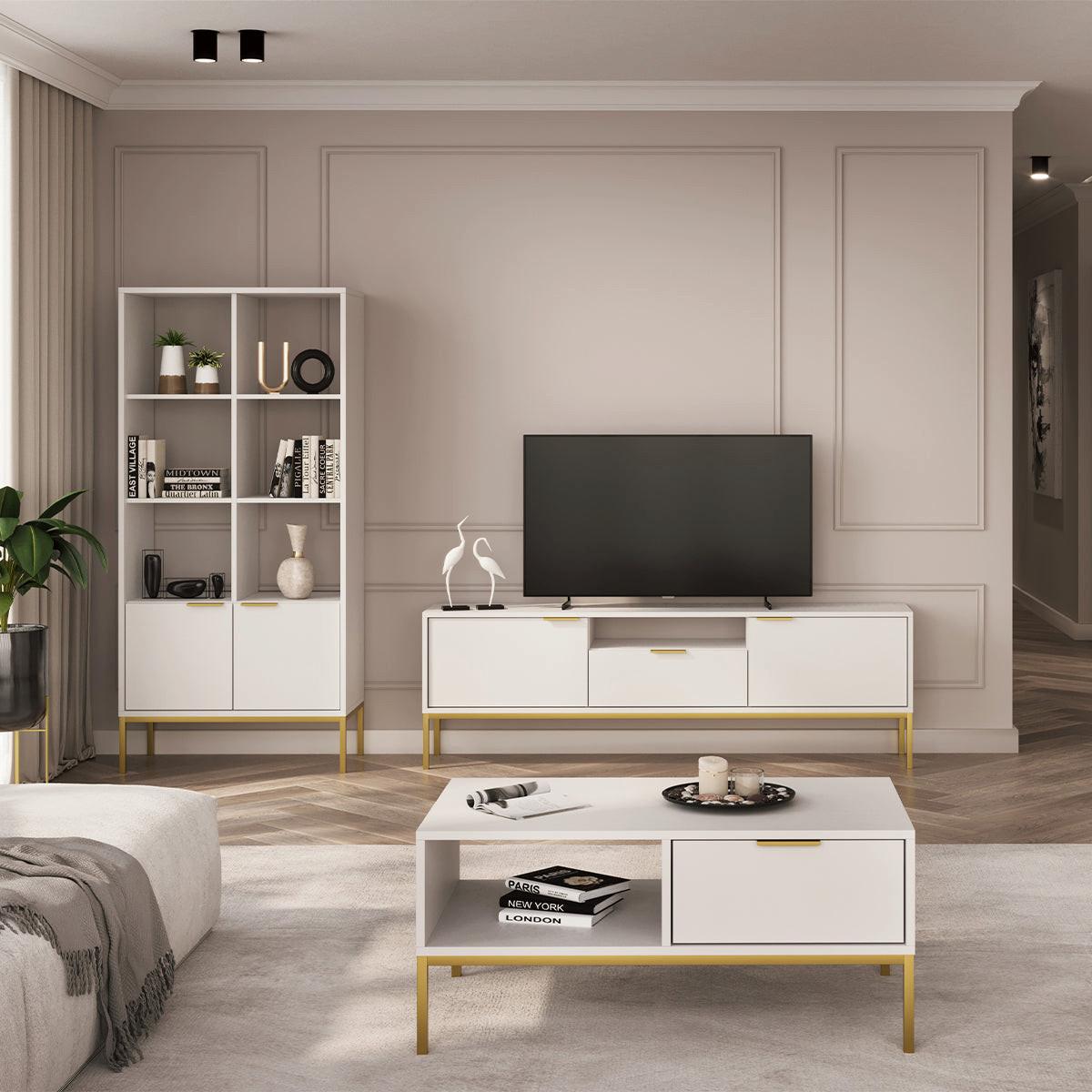 TV-MÖBEL Seattle Weiß - Weiß, Holzwerkstoff (175/56.4/33cm) - Petits-meubles