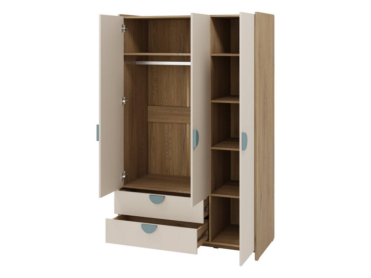 KINDERKLEIDERSCHRANK Lexi 3D2S 01 - Eichefarben/Rosa, Holzwerkstoff/Kunststoff (124/198/60cm) - MIRJAN24