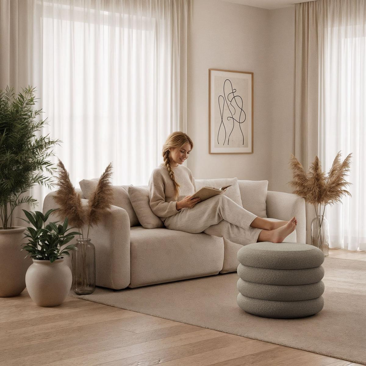 POLSTERHOCKER mit Stauraum Olive - Olivgrün, Textil (55/45/55cm) - RAUMHIRSCH FURNITURE