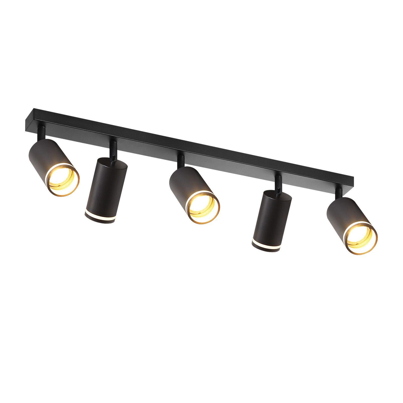 DECKENSTRAHLER Tölz 5-flammig 73/5/17 cm - Schwarz, Metall (73/5/17cm) - Nettlife