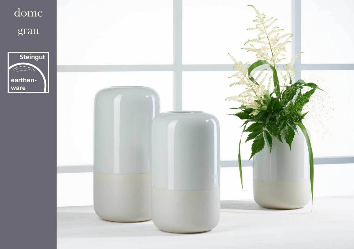 VASE Dome Grau 25 cm - Grau, Keramik (25cm) - Ritzenhoff Breker