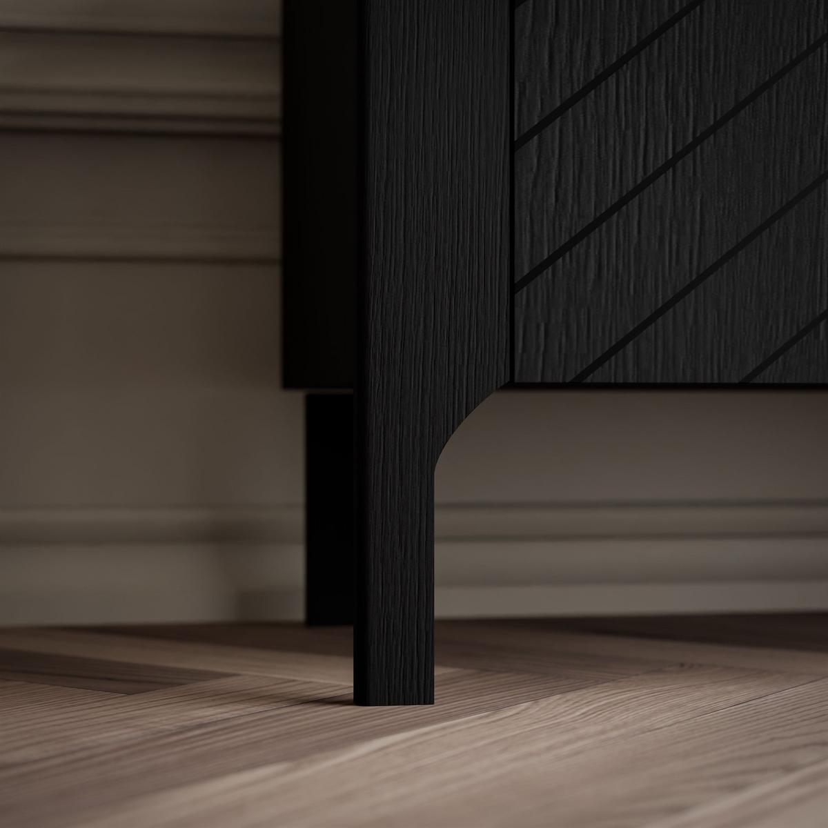 TV-SCHRANK LUMI 135 cm, Schwarz - Schwarz, Holzwerkstoff (135/57/41cm) - Lookway