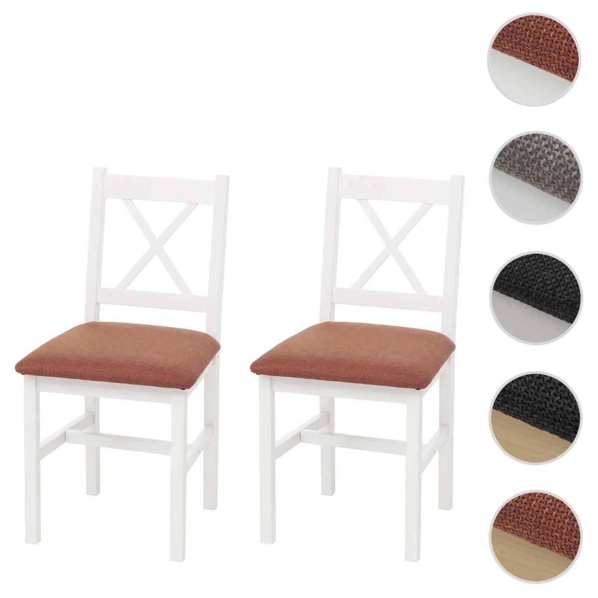 ESSZIMMERSTUHL Weiß, Orange 2er-Set - Orange/Weiß, Holz (43/85/44cm) - MCW