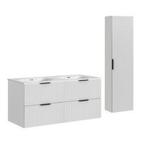 BADMÖBEL 120.4cm Adriel 2er-Set Weiß - Weiß, Holzwerkstoff (120.4/57/46cm) - Petits-meubles