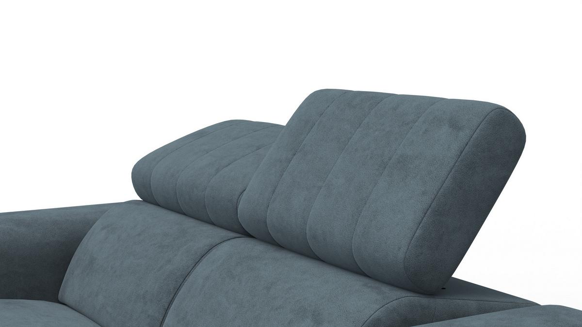 RELAXSOFA NORDEL 2-Sitzer, blaugrau - Blaugrau/Schwarz, Holz/Textil (150/80/105cm) - Wozimo