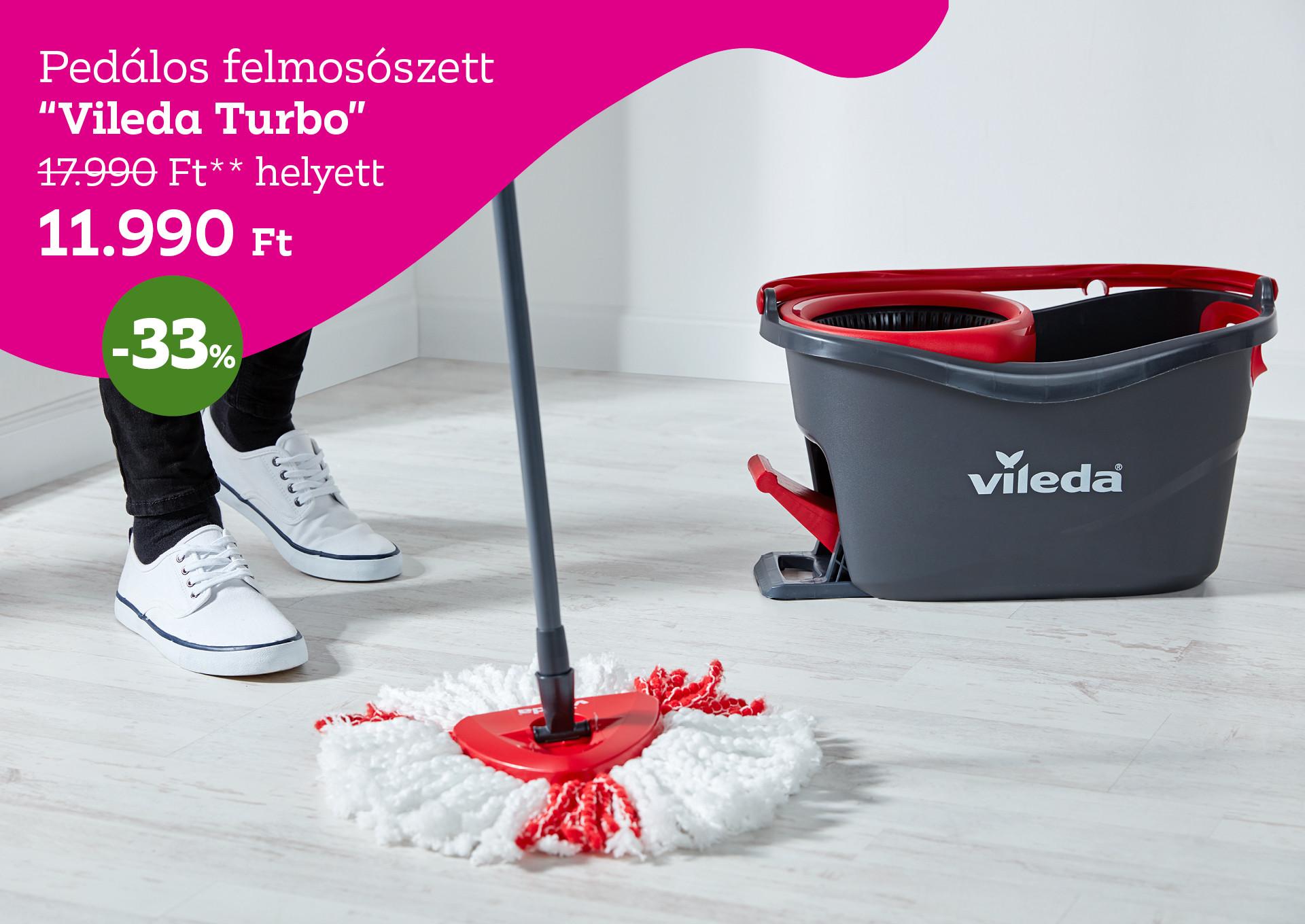Pedálos felmosószett VILEDA TURBO 17990 Forint helyett 11990 Forint, kedvezmény mértéke 33%