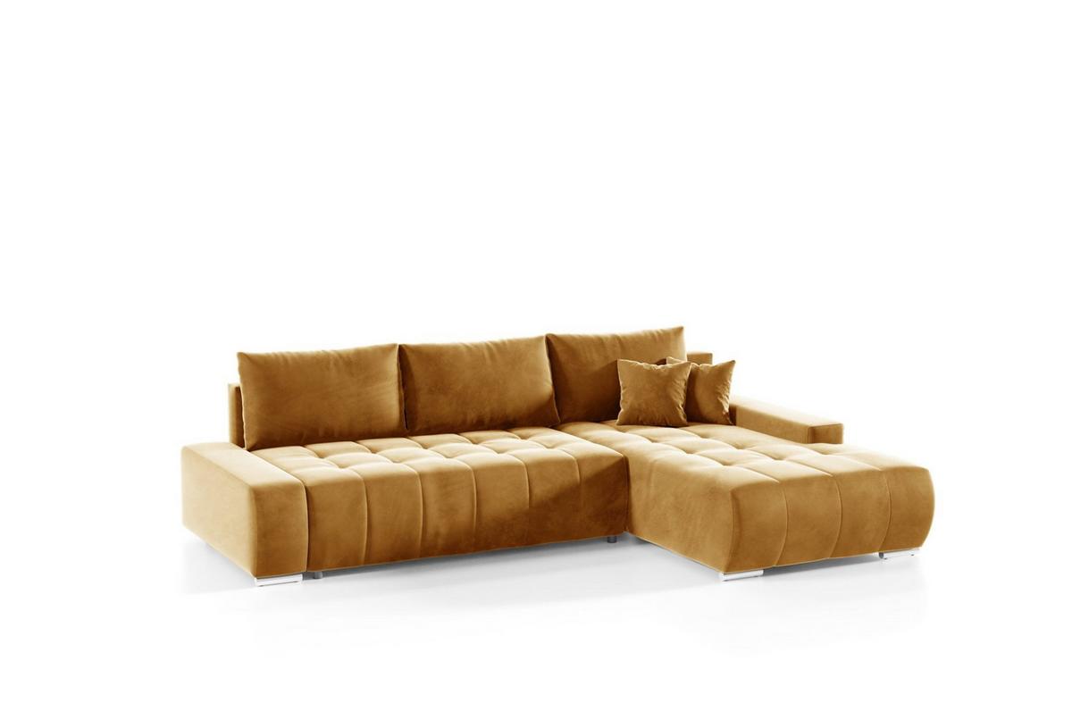 ECKSOFA Vogar In Monolith - Dunkelgelb, Holzwerkstoff/Textil (265/185cm) - Fun Möbel