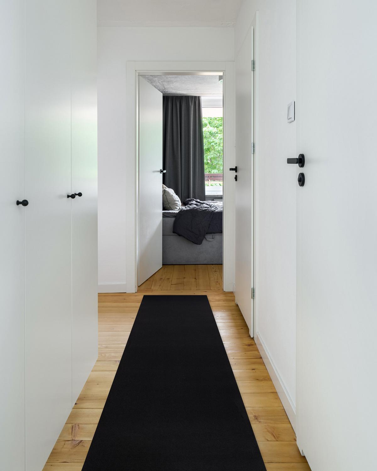 LÄUFER Antirutsch RUMBA 80/450 cm - Schwarz, Textil (80/450cm) - rugsX