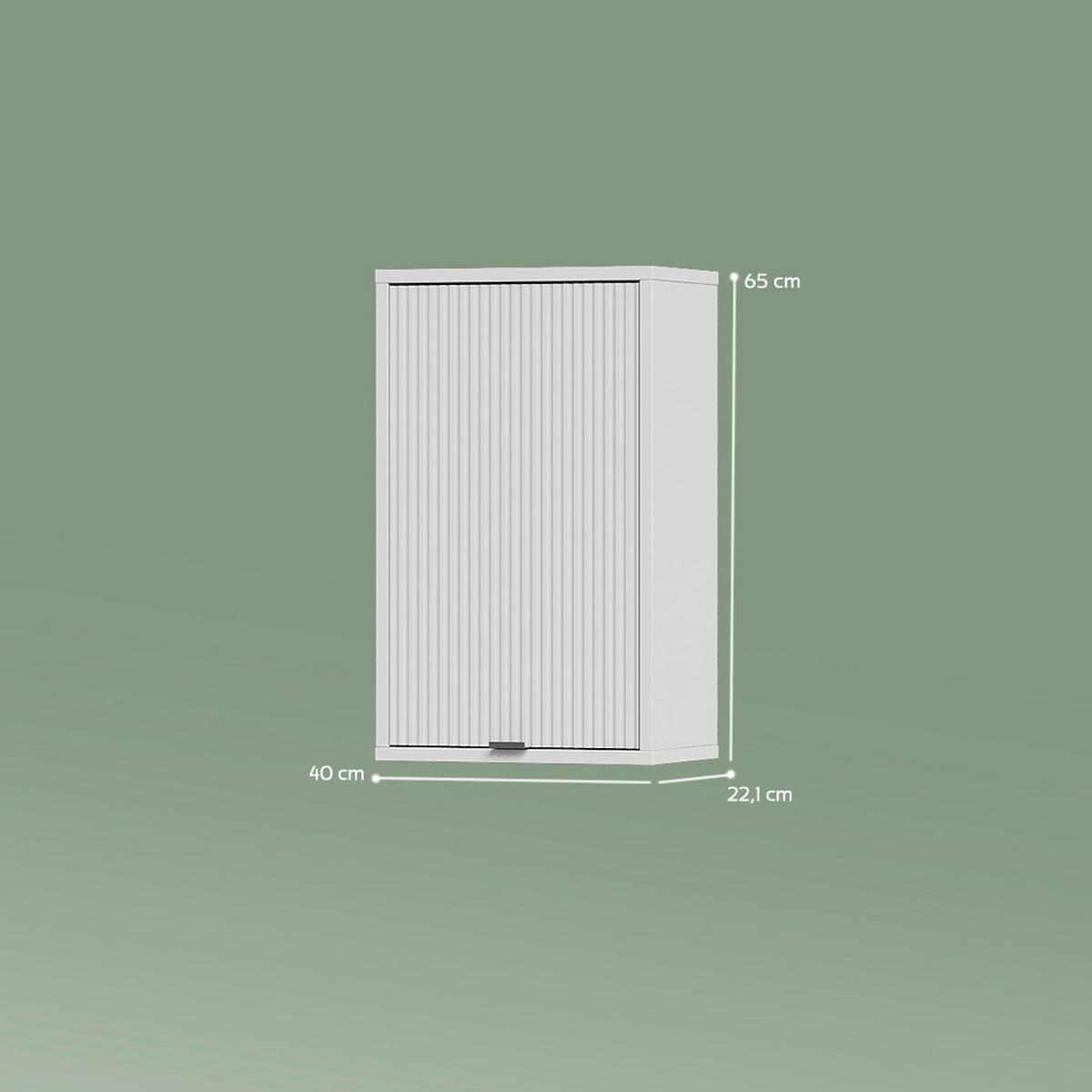 BADSCHRANK ATERNO Weiß 40 x 65 cm mit 2 Regalböden - Weiß, Holzwerkstoff (40/65/22.1cm) - Livinity®