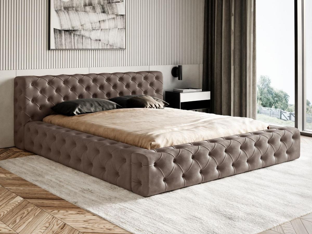 POLSTERBETT Palini 180x200 Braun - Braun, Textil (180/200cm) - Graingold