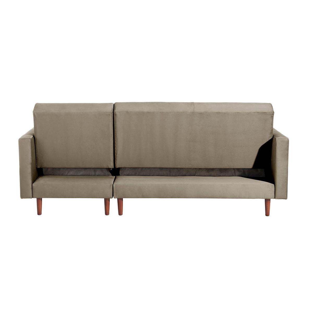 FUNKTIONSSOFA mit Hocker Katunia Samtvelours sahara - Sahara, Kunststoff (222/92/144cm) - 58aufmkessel