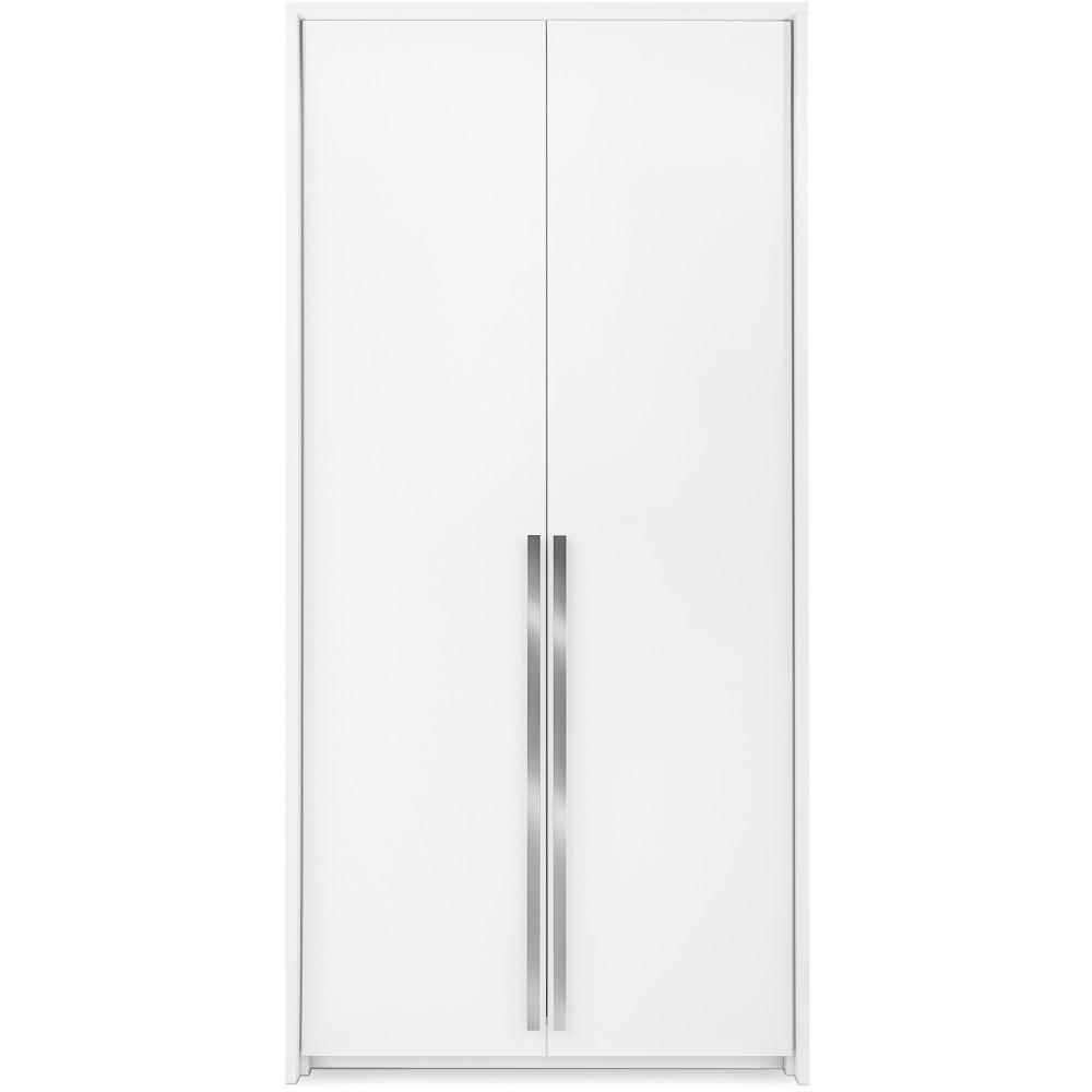 DREHTÜRENSCHRANK Giana mit 2 Türen, 105 cm, Weiß - Weiß, Holzwerkstoff (105/217/65cm) - Beautysofa