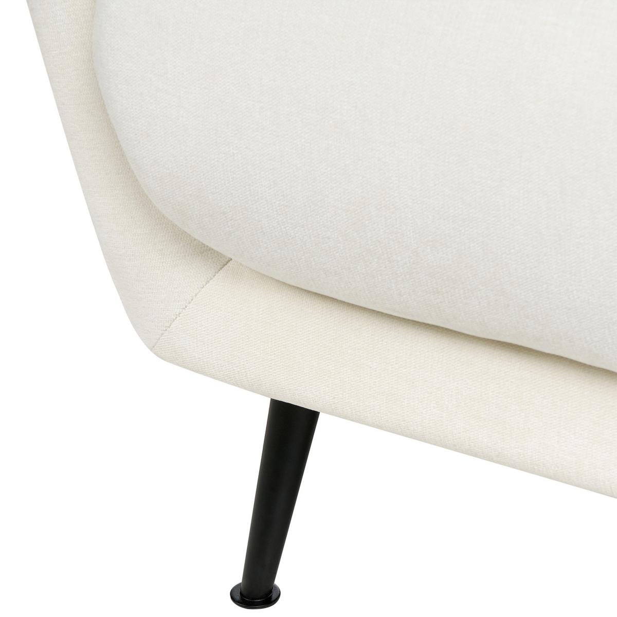 SESSEL Chenillegewebe Weiß Eiby - Weiß, Textil (84/80/90cm) - Beliani