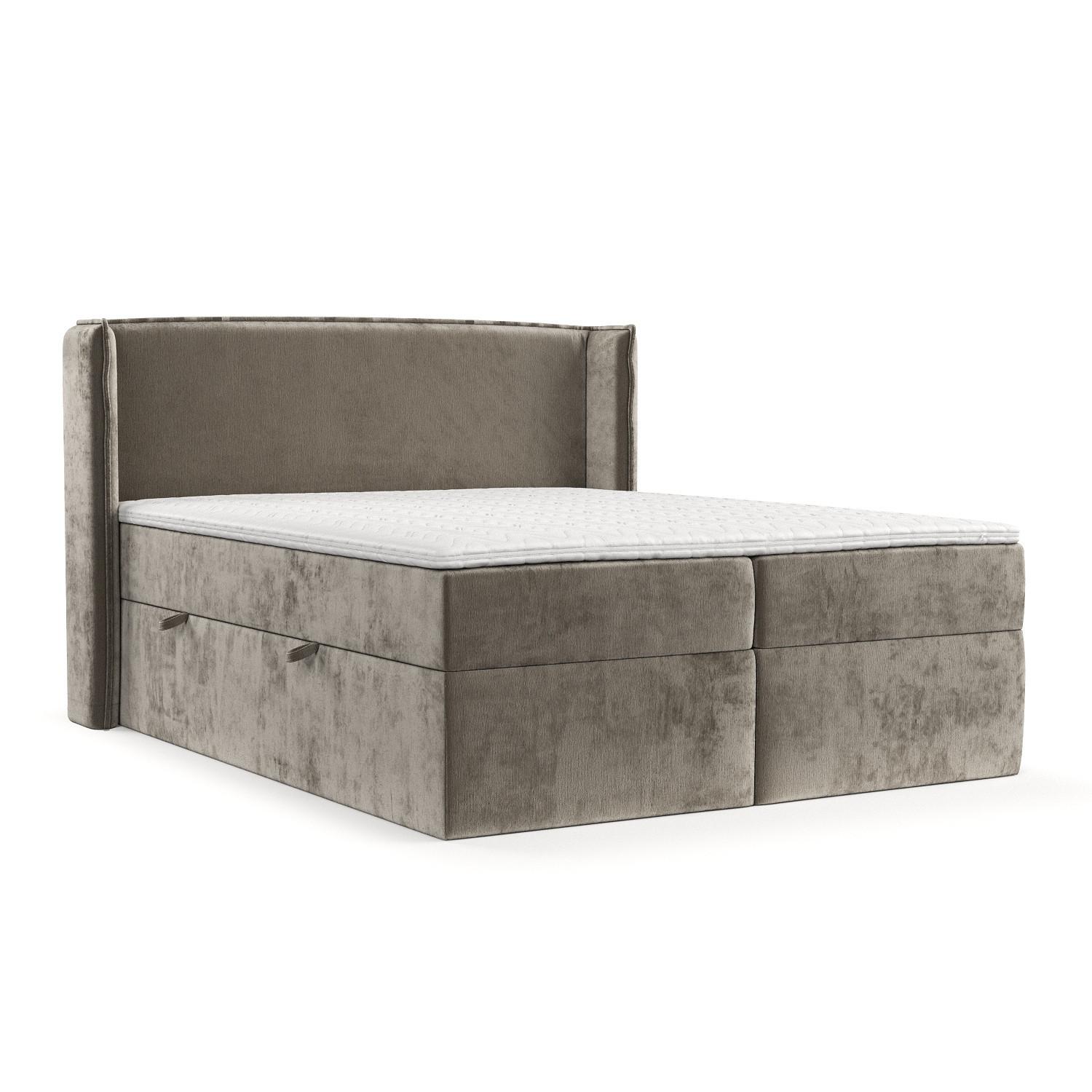 BOXBETT Viva 160/200 cm Beige im Lotta Stoff - Beige/Schwarz, Holz/Holzwerkstoff (160/200cm) - AltaBeds
