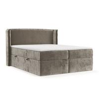 BOXBETT Viva 160/200 cm Beige im Lotta Stoff - Beige/Schwarz, Holz/Holzwerkstoff (160/200cm) - AltaBeds