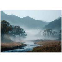 FOTOTAPETE Wald See Blau 150x105 cm - Multicolor, Papier (150/105cm) - Wallarena