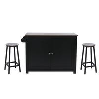 KÜCHENINSEL Schwarz, Braun - Schwarz/Braun, Holz (120/90/45cm) - MCW