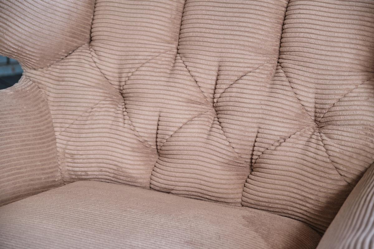 LONGSEAT CHAMRE Taupe Cord - Taupe/Schwarz, Textil/Metall (130/95/160cm) - KAWOLA