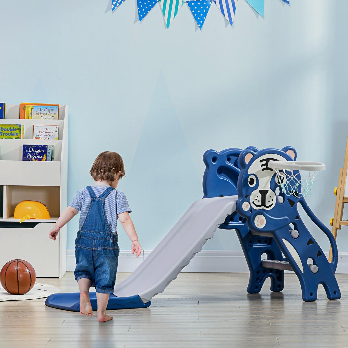 KINDERRUTSCHE PE Blau - Blau, Kunststoff (60/70/133cm) - AIYAPLAY