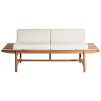 GARTENBANK 2-Sitzer Heller Holzfarbton Giaveno - Hellbraun/Weiß, Holz (210/84/65cm) - Beliani