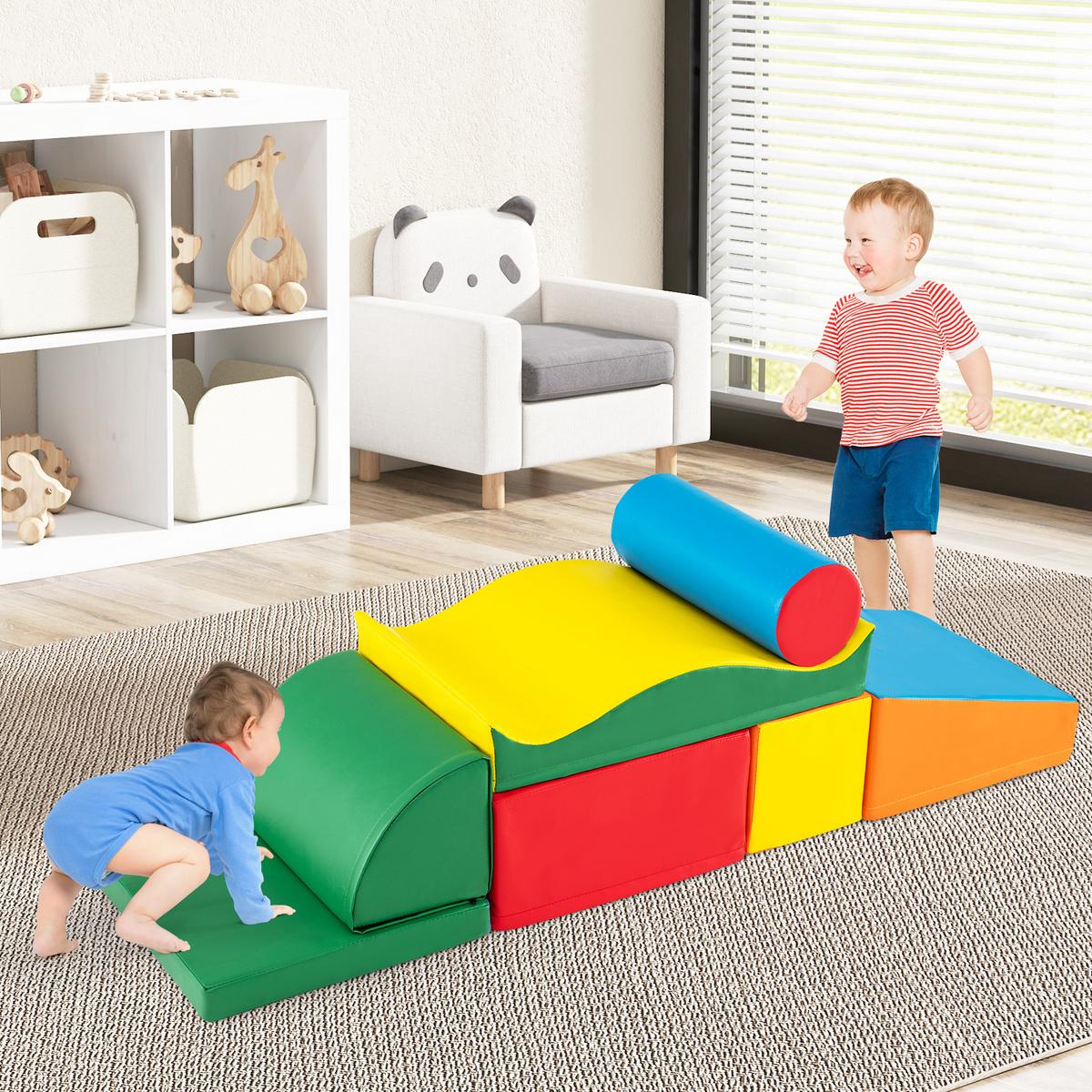 SCHAUMSTOFFBLOCK Farbig (7-teilig) - Multicolor, Leder (40/20/40cm) - COSTWAY